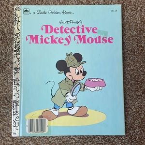 VTG Little golden book Walt Disney’s detective Mickey Mouse, hard cover …